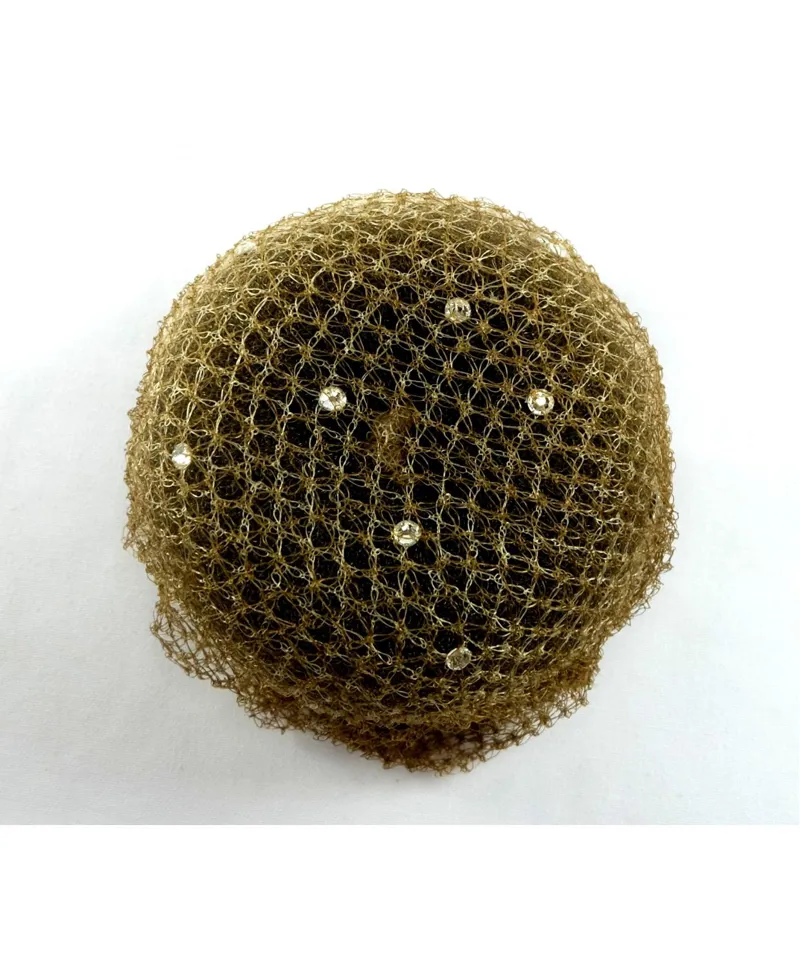 ShowQuest Bun Net in Brown with Crystals